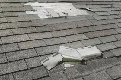 Roof Damage on asphalt roof